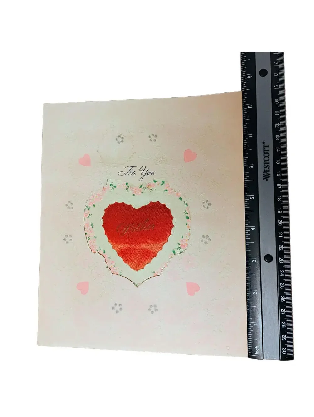 Antique Victorian Valentine Card Ephemera, Paper Americana Satin Embossed Unused